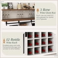 thumbnail image 5 of HOMCOM Farmhouse Coffee Bar Cabinet with LED Lights and Sliding Barn Doors, 55" Wine Bar Cabinet with Wine Racks and Glass Holder, Distressed White, 5 of 9