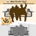 thumbnail image 4 of 3 Seat Porch Swing, Patio Swing Bench with Cup Holders & 3 Back Cushions, Swing Chair with Chains for Deck Garden Backyard,Beige, 4 of 7