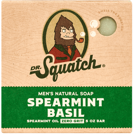 Dr. Squatch Natural Bar Soap for All Skin Types, Spearmint Basil, 5 oz