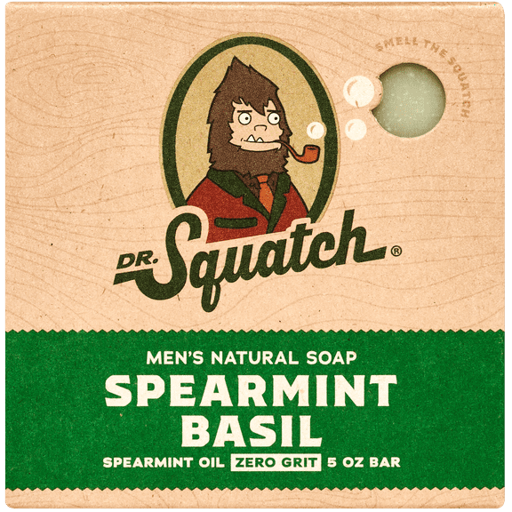 Dr. Squatch Natural Bar Soap for All Skin Types, Spearmint Basil, 5 oz