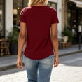 thumbnail image 6 of Iyufng Women's Square Neck Gathered Front Babydoll Short Sleeve Blouse Loose Flow Casual Summer Basic Top, 6 of 8