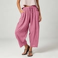 thumbnail image 2 of QIYAGBSA Women's Striped Pants Relaxed Wide Leg Drawstring Waist Summer Casual (Pink, 3XL), 2 of 5