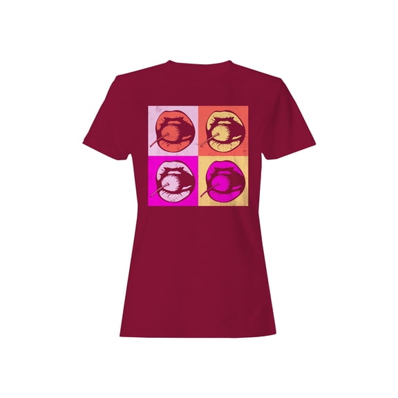 Pop Art Cherry Lips Graphic Women's T-shirt