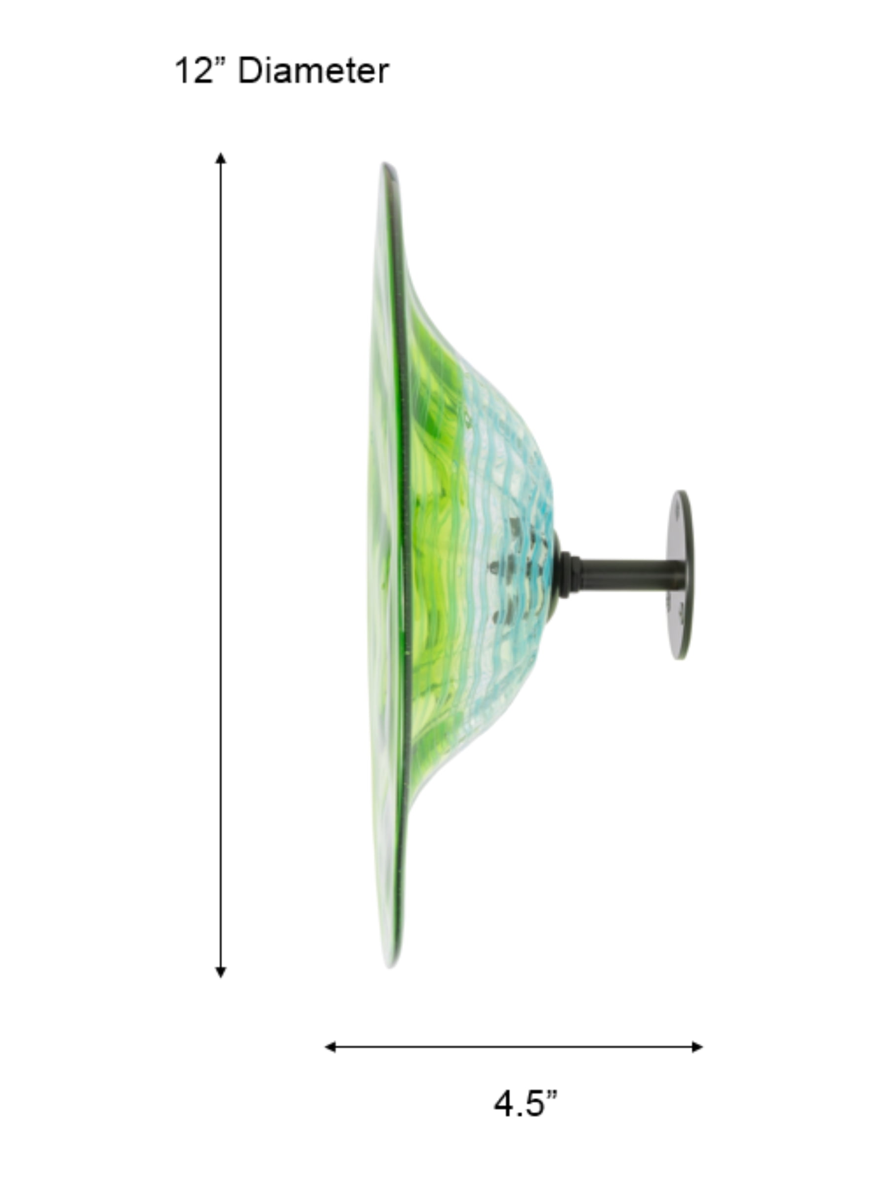 Dale Tiffany Pollena Flower Hand Blown Art Glass Wall Décor with Wall Mounting Bracket, 12-Inch Diameter