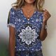 thumbnail image 2 of Tops LOAIHA Floral para mujer de manga corta con cuello en V para verano, 2 of 2