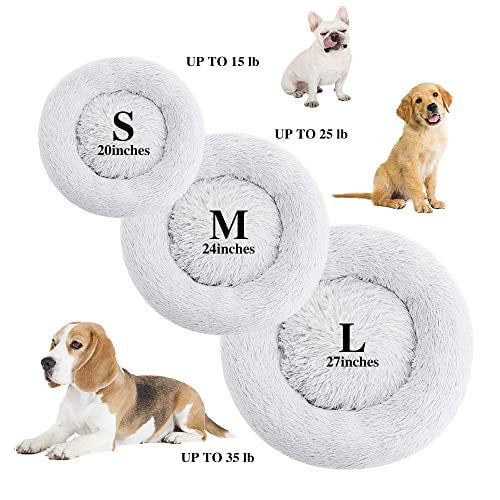 SunStyle Home Soft Plush Round Pet Bed for Cats Or Small Dogs Cat Bed Self Warming Autumn Winter Indoor Sleeping Cozy Pet Bed for Small Dogs and Cats Donut Anti Slip Bottom 