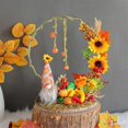 thumbnail image 3 of ZHAOCHENG Adornos de corona de otoño, bandeja decorativa de otoño, gnomo, calabaza, hojas de arce, letreros de mesa de madera, 3 of 5