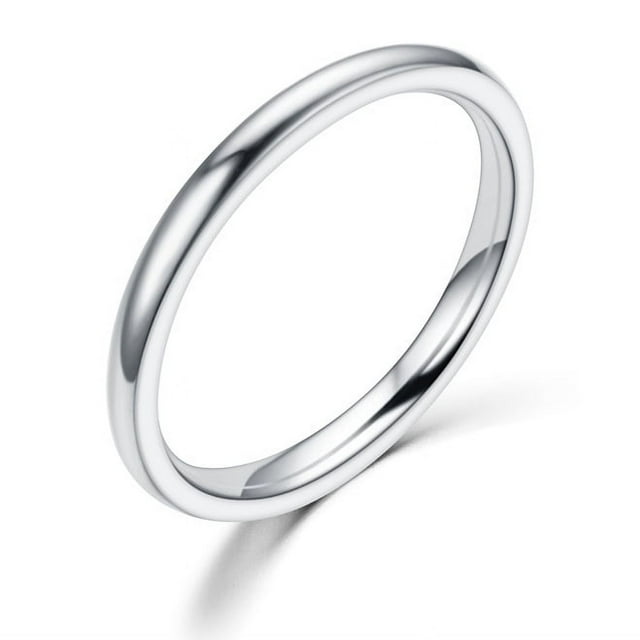 2mm Thin Stainless Steel Rings Rose Gold Fashion Simple Titanium Steel Rings for Women Girl Gifts