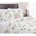 thumbnail image 2 of Chanasya Duvet Cover King Set Bamboo Print 3-Piece Bedding - Luxurious Brushed Microfiber Comforter Cover with Zipper Closure (1 Duvet Cover & 2 Pillow Shams) White - King Bed, 2 of 3