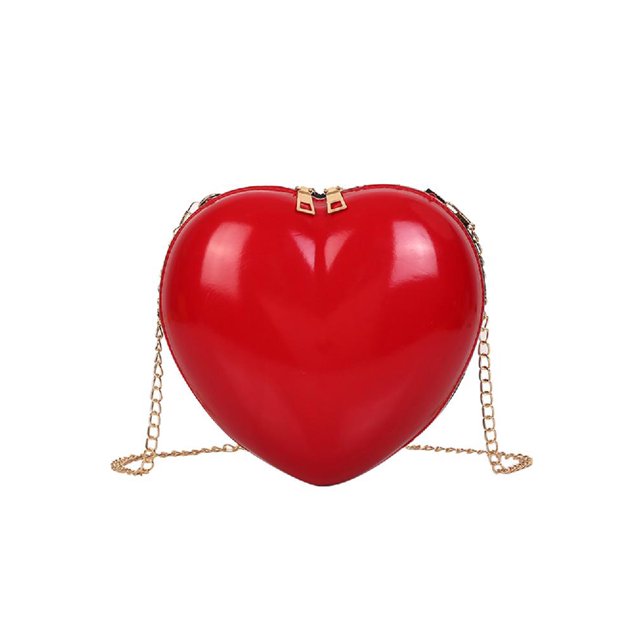 Bolsos Bandolera Con Cadena Hombro para Mujer Con Corazón para Niñas (rojo)