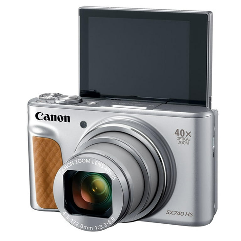 Canon Powershot SX740 HS Digital Camera (Silver) + 64GB Memory + Stabilizing Grip + Software Pack +More (Value Bundle)
