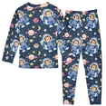 thumbnail image 2 of Monkey Astronaut Pattern Cotton Pajamas 2 Piece Set Sleepwear Soft and Comfortable Homewear Nightwear, 2 of 7