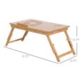 thumbnail image 3 of Foldable Bamboo Wood Computer Table, Portable Breakfast Table Tray Dining Table, 3 of 8