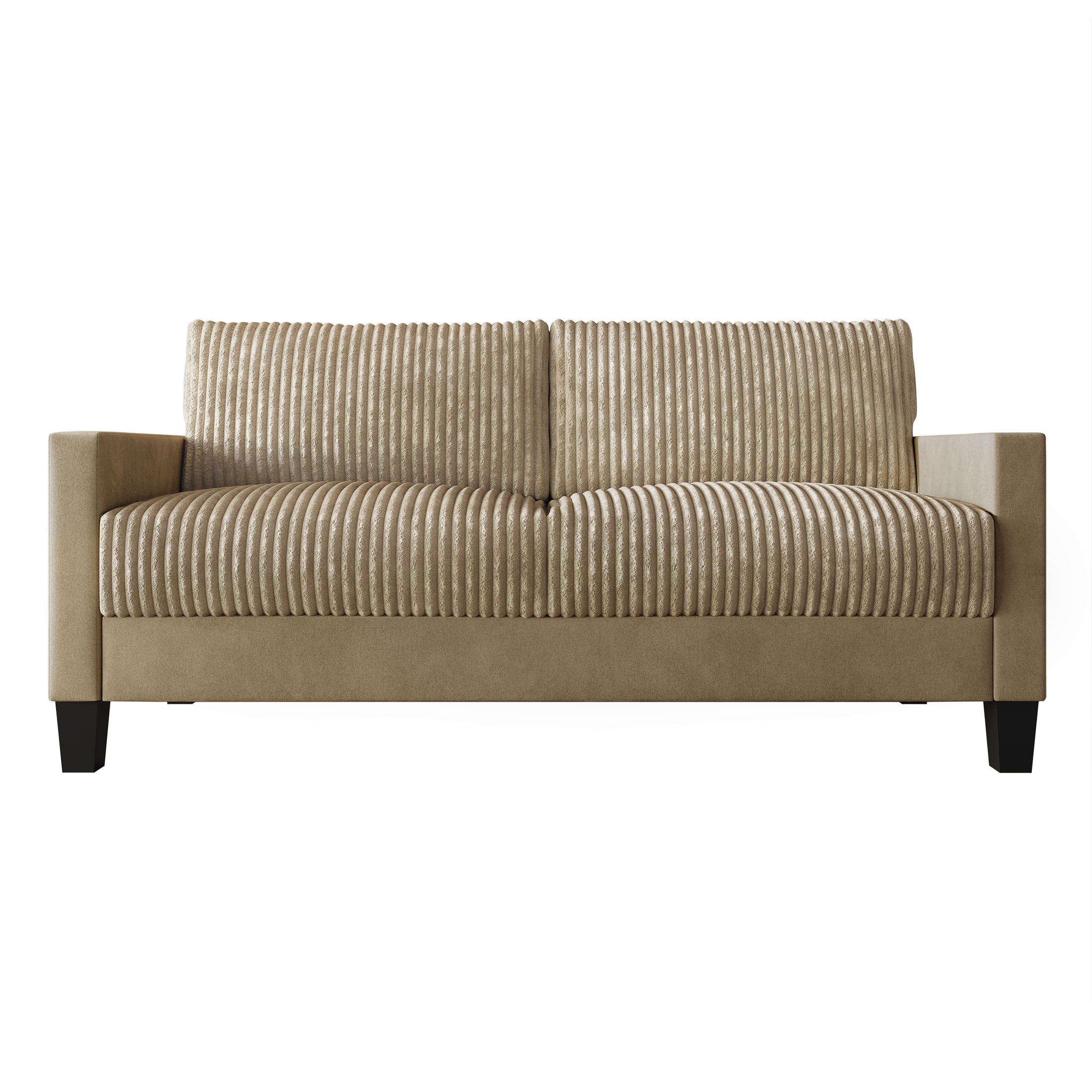 Castle Place Contemporary Corduroy Velvet Sofa, Champagne