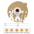 thumbnail image 6 of 13 Inch Round Placemats Set of 4, Easter Bunny Non Slip Heat Insulation PP Table Mats, Cute Rabbit Family Vintage Brown Abstract Washable Place Mats for Kitchen Dining Party Table Decor, 6 of 7