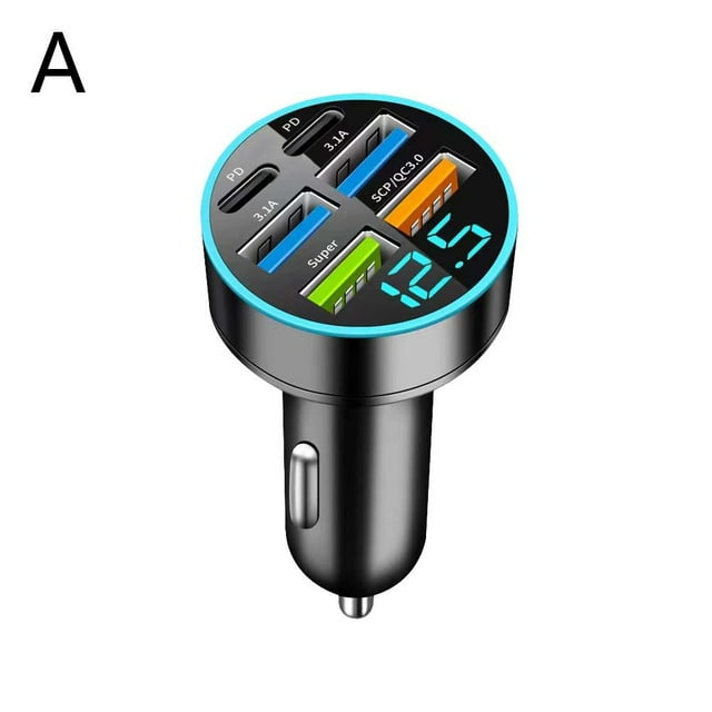 Chargeur de Voiture Super Rapide 4 Ports USB pour iPhone Téléphones Cell Android