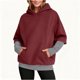 thumbnail image 1 of RKSTN Hoodies for Women Oversized Cuff Stripe Splicing Fake Two Pieces Hooded Sweatshirts Top Womens Casual Plus Size Loose Fits Comfy Hood Sweatshirts with Pockets Fall Spring Clothes, 1 of 10