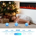 thumbnail image 5 of 68 in  Electric Fireplace Wall Mounted or Recessed, with Timer & Remote Control, 12 Color Flame with Log & Crystal Media, 750W/1500W for Bedroom, Living Room, 5 of 7