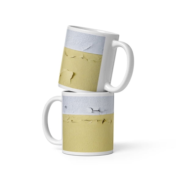 Peeling Paint Yellow White Glossy Mug (11 oz)