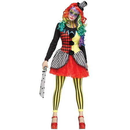 Adult Scary Freakshow Psycho Clown Womens Halloween Costume