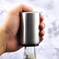 thumbnail image 2 of Abridor de botellas de cerveza premium (plateado), 1 abridor de botellas automático de acero inoxidable, sin daños, tapa de botella de apertura rápida, pequeña botella portátil, 2 of 5