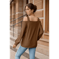 thumbnail image 2 of Womens Summer Square Neck Cold Shoulder Tops, 2 of 8