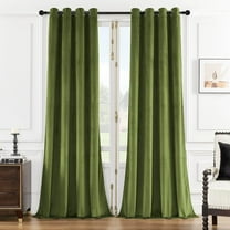 SMILETIME Green 52 X 90in Velvet Curtains with Grommet, Thermal Insulated Soft Privacy Noise Reducing Light-filtering Velvet Drapes for Living Room, 2 Panels