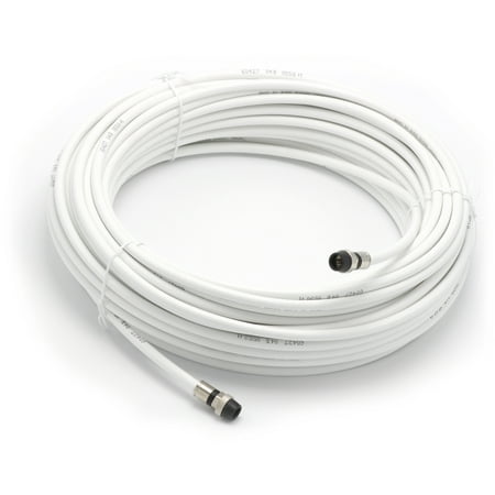 Catv Video - 50' Feet, White RG6 Coaxial Cable (Coax), Made in the USA, with rubber booted - weather proof - outdoor rated Compression Connectors, F81 / RF, Digital Coax for CATV, Antenna, Internet, & Satellite