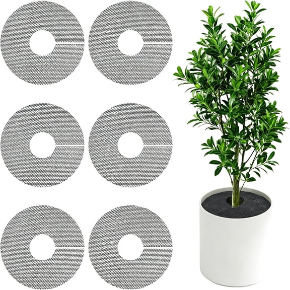 ACDANC 6 Pack Plant Pot Grids-11.8 Inch Cuttable Soil Cover Protector from Cats,Animals Digging Stopper,Indoor Plant Pot Soil Guard for Outdoor Garden Balcony