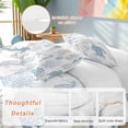 thumbnail image 2 of 3 Piece Blue Coastal Duvet Cover Set Queen Size,Microfiber Comforter/Quilt Cover with Corner Ties and 2 Pillowcases,Nautical Summer Beach Coral Sea Turtle All Season Soft Bedding with Zipper Closure, 2 of 8