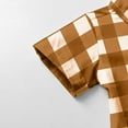 thumbnail image 4 of JTSRKL Boys Short Sleeve Plaid T-Shirts Loose Fit Casual Summer Button Down Shirts Lightweight Comfy Basic Cotton Tops with Pockets Brown 10-11 Years, 4 of 7