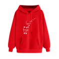 thumbnail image 4 of Blmnix Hoodie Women's Hoodies Cute Hoodie Red Casual Casual Blouses for Women Long Sleeve Hooded Tops, 4 of 5