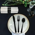 thumbnail image 4 of Pre-Rolled Disposable Extra Heavy Duty Plastic Cutlery Kit with Black Fork/Knife/Spoon and 3-Ply White Napkin (Case of 100 rolls), 4 of 4