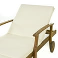 thumbnail image 6 of Daisy Outdoor Teak Acacia Wood Chaise Lounge with Cream Cushion, 6 of 8