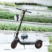 iScooter Electric Scooter for Adult, 500W Motor, 23 Miles Long Range, 22 mph & 10 Pneumatic tire Folding Commuter Electric Scooter Teens, Superior Performance Smart App & Dual Braking（Black）