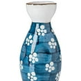 thumbnail image 3 of TJ Global 5-Piece Sake Set, Durable Ceramic Japanese Sake Set with 1 Carafe/Decanter/Tokkuri Bottle and 4 Ochoko cups for Hot or Cold Sake at Home or Restaurant - Blue with White Flowers, 3 of 3