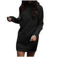 thumbnail image 3 of Winter Fall Dresses for Women Wedding Guest Long Sleeve Autumn And Round Neck Pockets Dress, 3 of 6
