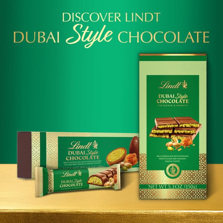 Lindt Dubai Style Chocolate 5枚入り Lindt Dubai Style Milk Chocolate Candy with Pistachio & Kadayif