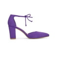 thumbnail image 3 of BLISSFUL STEP Escarpins Habillés à Talons Blocs Hauts pour Femmes à Bout Pointu avec Bride à la Cheville Violet 8,5, 3 of 7