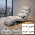 thumbnail image 7 of Demi Bonn Folding Lazy Sofa Couch with Pillow, Adjustable Reclining Floor Sofa for Gaming Reading Relaxing, Sturdy Steel Frame Thick Cushion for Dorm Apartment Living Room, Gray, 7 of 7