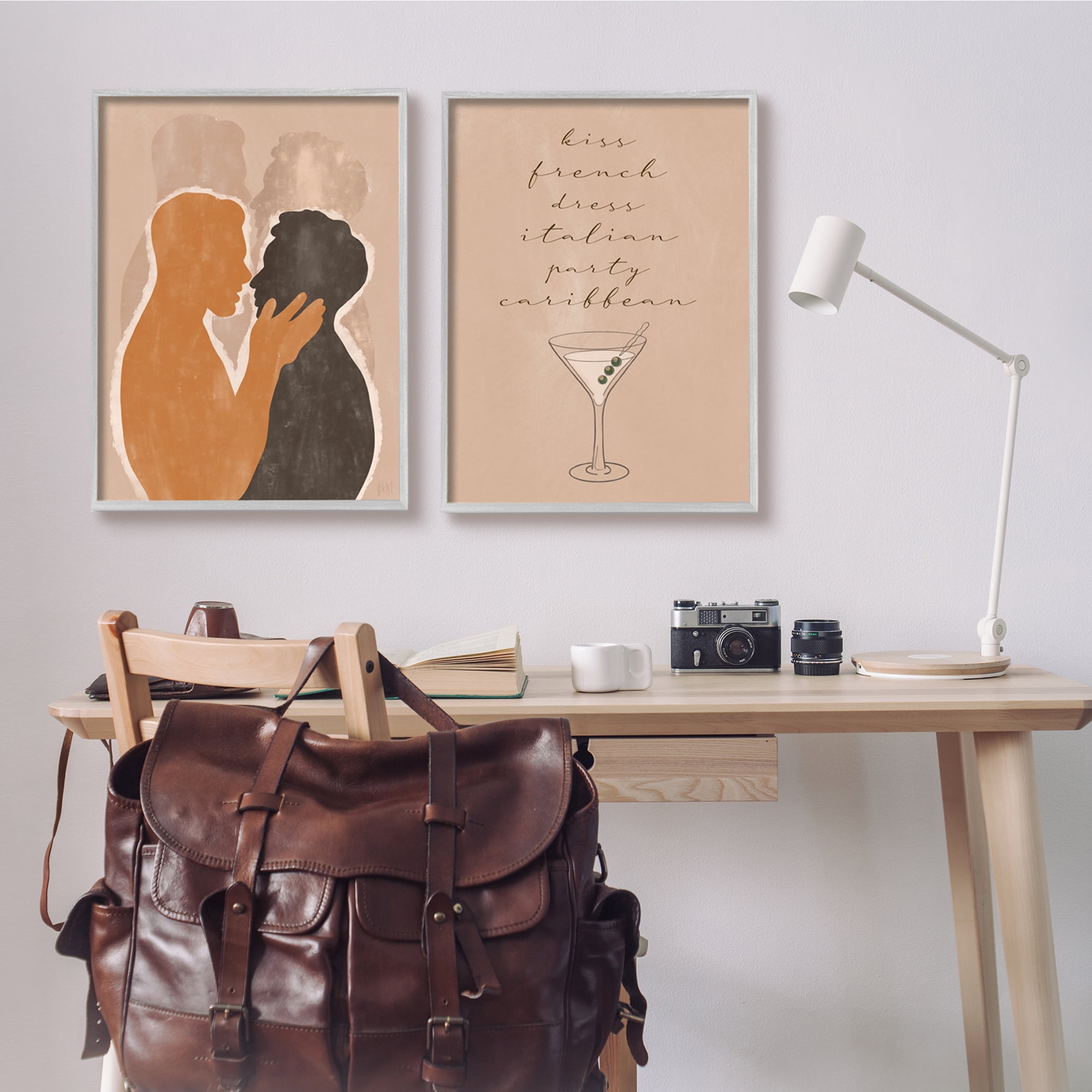 Stupell Indtries Kiss French Party Caribbean Phrase Male Couple Embrace,24 x 30,Design by Birch&Ink