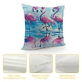 thumbnail image 4 of Nawypu  Animal Pillow Cushion Cover, Flamingos Love Birds Feather Romance Brushstroke Splash Watercolor Effect, Decorative Square Accent Pillow Case, Pink Blue Purple, 4 of 5