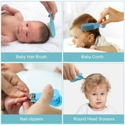Baby Healthcare and Grooming Kit, Electric Safety Nail Trimmer Baby Nursery Kit, Newborn Care Kits with Hair Brush Comb for Newborn Infant Toddlers Baby Boys Girls Kids,Baby Shower Gifts, Blue