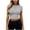 *1-Gray, variant on Women's Short Sleeve Crop Top, Ladies' Fitted Crew Neck T-Shirt, Casual Basic Solid Color Tee For Women,Pink,S-XL