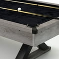 thumbnail image 4 of HomeMindful Modern Pool Table with X-Base, 84" Pool Table with Billiard Balls, Cues, Pool Cue Chalk, Cleaning Brush, X-Legs, Black Cloth, Rustic Grey,84.1" L x 46.5" W x 32" H, 4 of 9