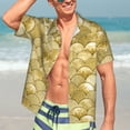 thumbnail image 7 of Yiaed Mermaid Fish Scale Print Hawaiian Shirt for Men Short Sleeve Button Down Shirts Beach Shirts for Men,Large, 7 of 7