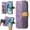 Purple, variant on ELEHOLD Case for iPhone 15,Leather Wallet RFID Blocking Case with Wrist Strap & Card Holder Stand,Black