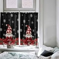 thumbnail image 4 of Black Gnomes Christmas Kitchen Curtain 2 Panels Curtains 45 Inch Length, Snowflake Xmas Poinsettia Curtains Rod Pocket Curtains Window Drapes Treatment Window Cafe Curtains, 4 of 5