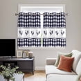 thumbnail image 4 of Farmhouse Purple Plaid Kitchen Curtains Window Panels, Vintage Country Cock Checkered Insulated Window Treatment Curtain, Grommet Curtains for Bedroom/Living Room/Bathroom, 2 Piece 42"Wx45"L, 4 of 8