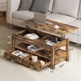 thumbnail image 4 of Greenstell Table Basse à Plateau Relevable avec 2 Tiroirs, 47 Pouces de Large, Brun Rustique, 4 of 8